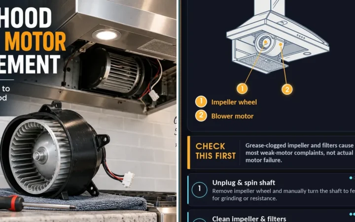 Range Hood Blower Motor Replacement — photo collage